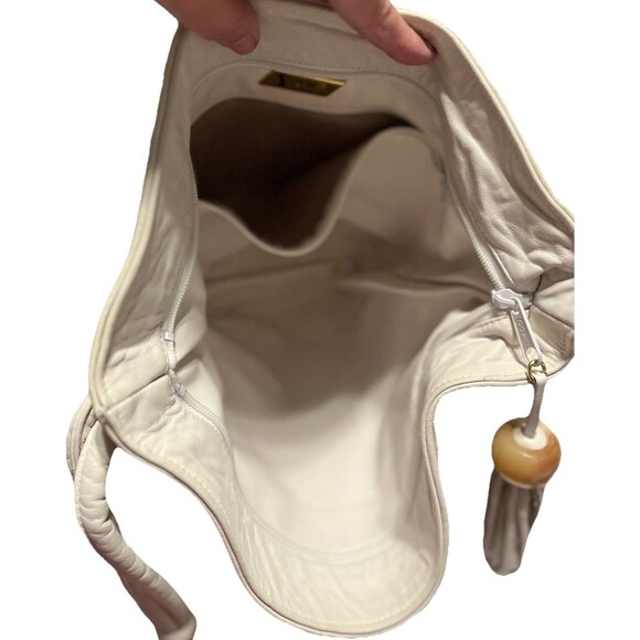 Vintage Sharif Bucket Bag Made in USA Striped Metallic Leather Shoulder Bag - Picture 6 of 13